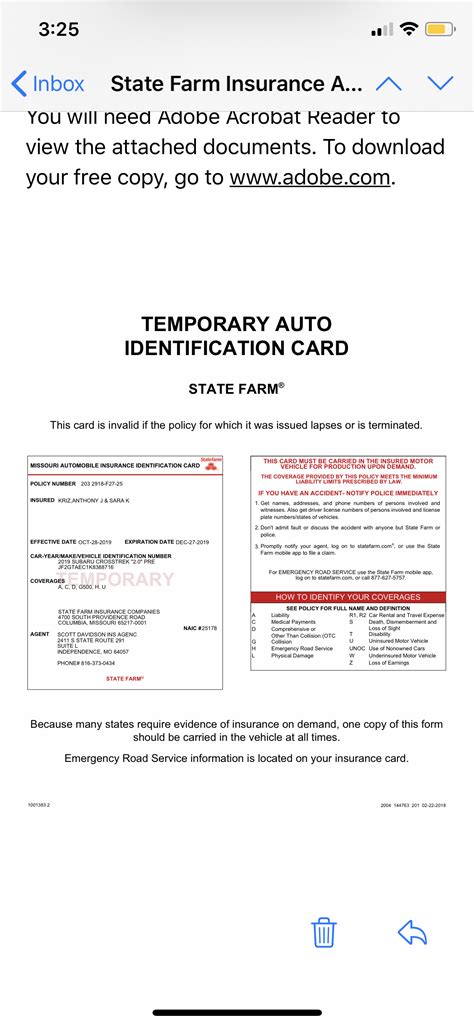 proof of insurance state farm|state farm temporary insurance card.